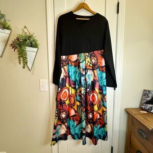 Colorful Abstract Print Dress